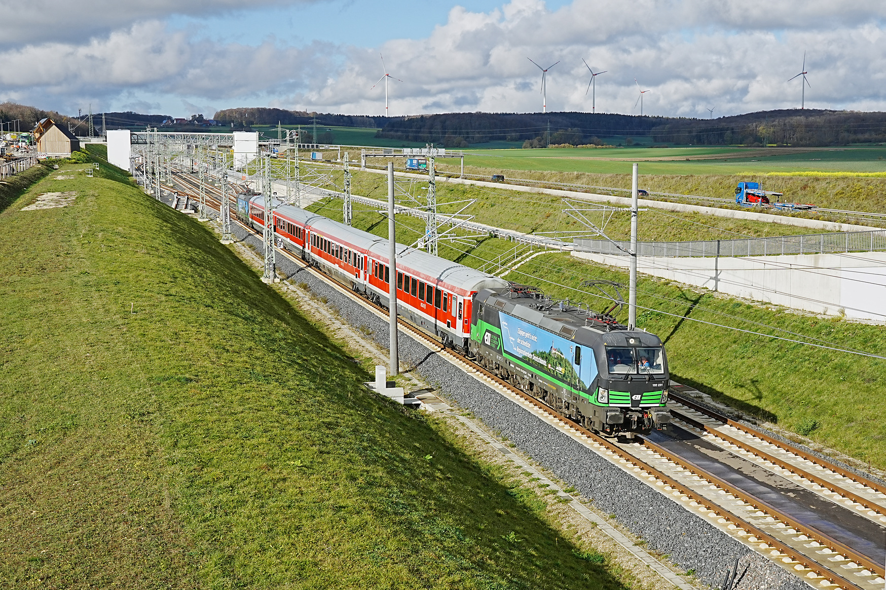 Neuer Regional-Bahnhof Merklingen an der neuen Strecke zwischen Stuttgart und Ulm